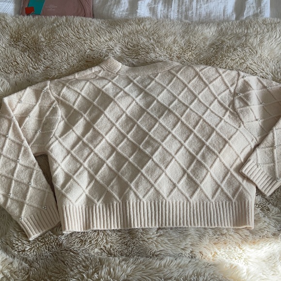 new ELOQUII pearl cableknit ivory heavyweight cardigan sweater 14 16 - Picture 10 of 11